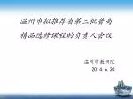 温州市拟推荐省第三批普高 精品选修课程的负责人会议 - slide 1