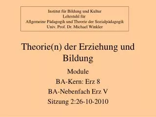 theorie n der erziehung und bildung