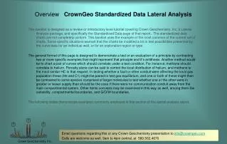 Overview CrownGeo Standardized Data Lateral Analysis