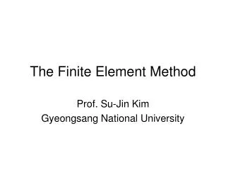 The Finite Element Method