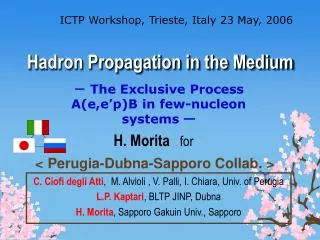 Hadron Propagation in the Medium