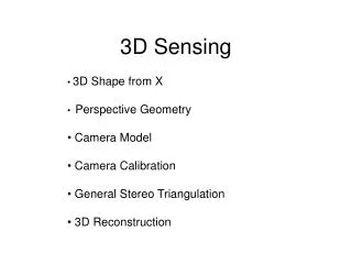 3D Sensing