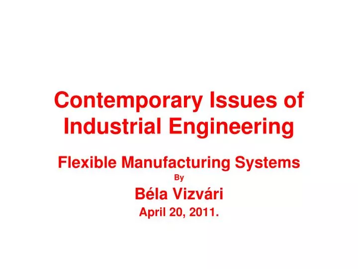 contemporary issues of industrial engineering