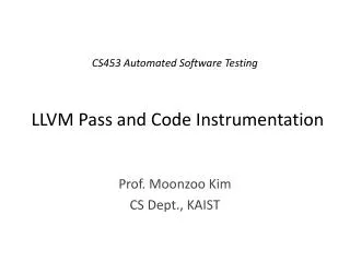 LLVM Pass and Code Instrumentation