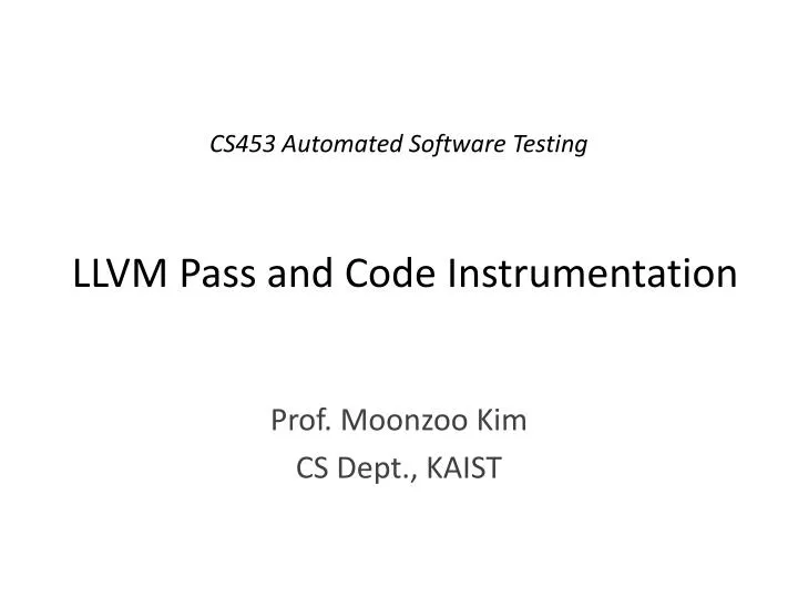 llvm pass and code instrumentation