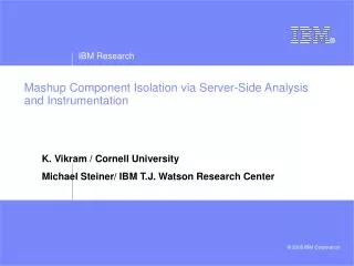 Mashup Component Isolation via Server-Side Analysis and Instrumentation