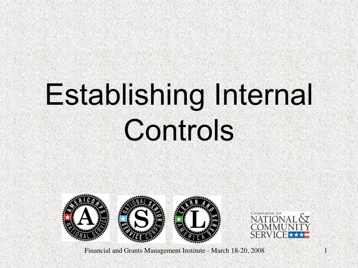 establishing internal controls