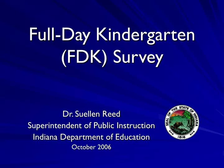 full day kindergarten fdk survey