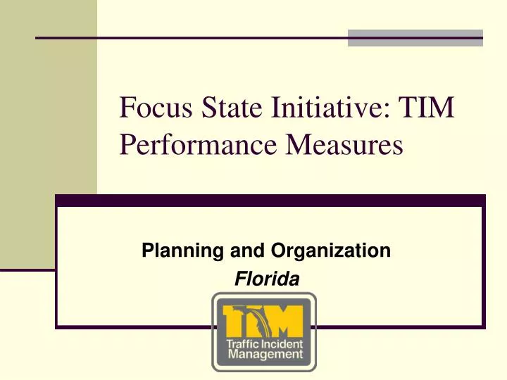 focus state initiative tim performance measures