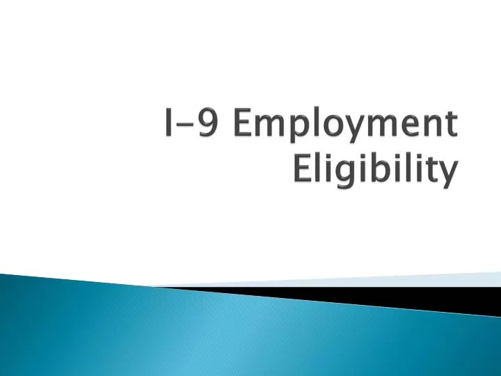 i 9 employment eligibility