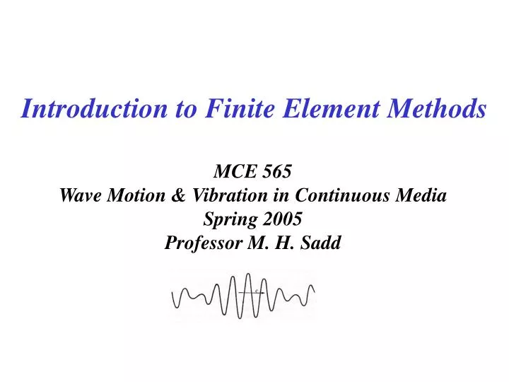 introduction to finite element methods