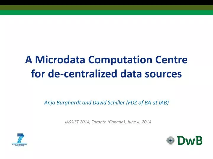 a microdata computation centre for de centralized data sources