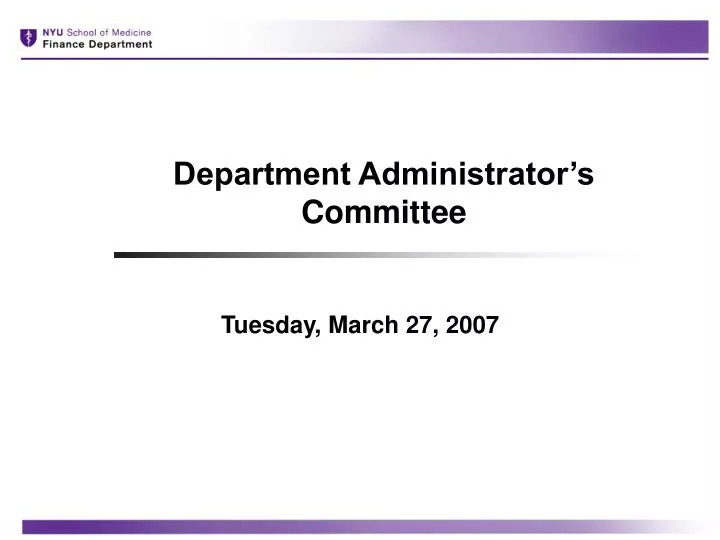 department administrator s committee