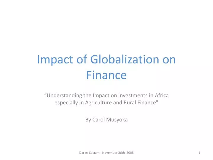 impact of globalization on finance