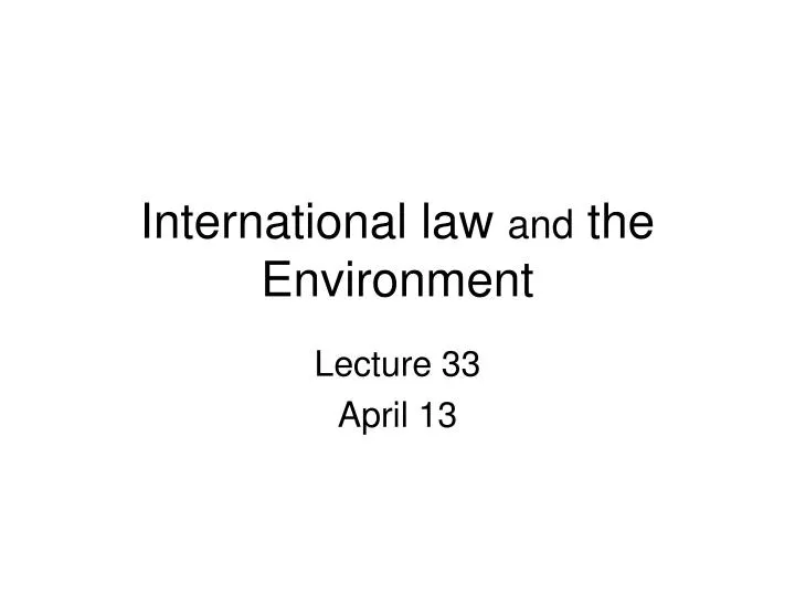 international law and the environment
