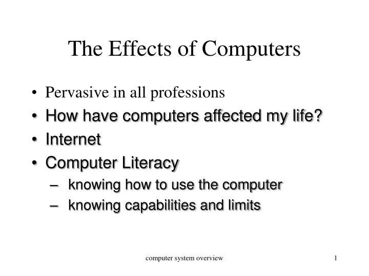the effects of computers