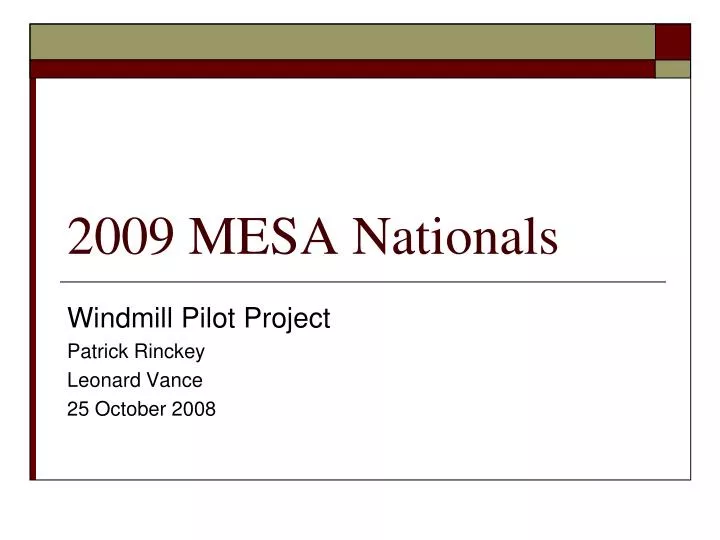 2009 mesa nationals