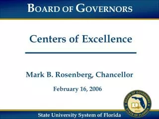 Centers of Excellence