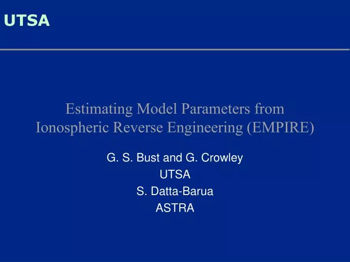 estimating model parameters from ionospheric reverse engineering empire