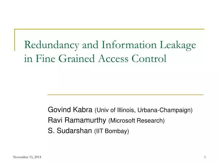 redundancy and information leakage in fine grained access control