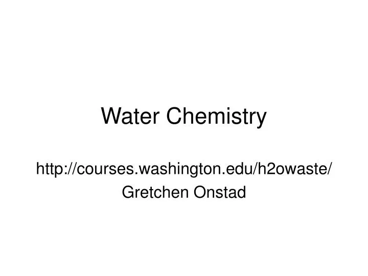 water chemistry
