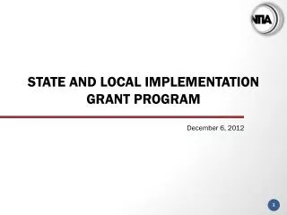 State and local Implementation Grant Program