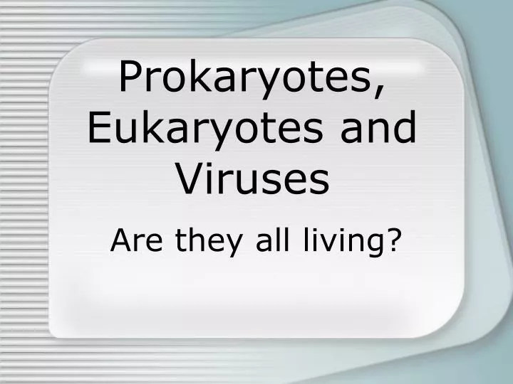 prokaryotes eukaryotes and viruses