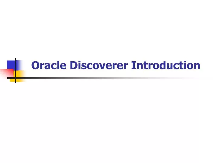 oracle discoverer introduction