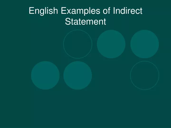english examples of indirect statement