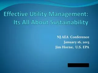 Effective Utility Management: Its All About Sustainability