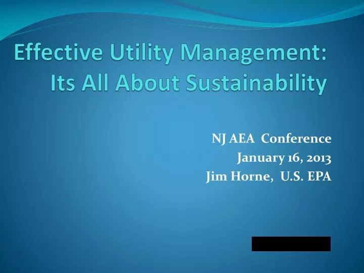 effective utility management its all about sustainability