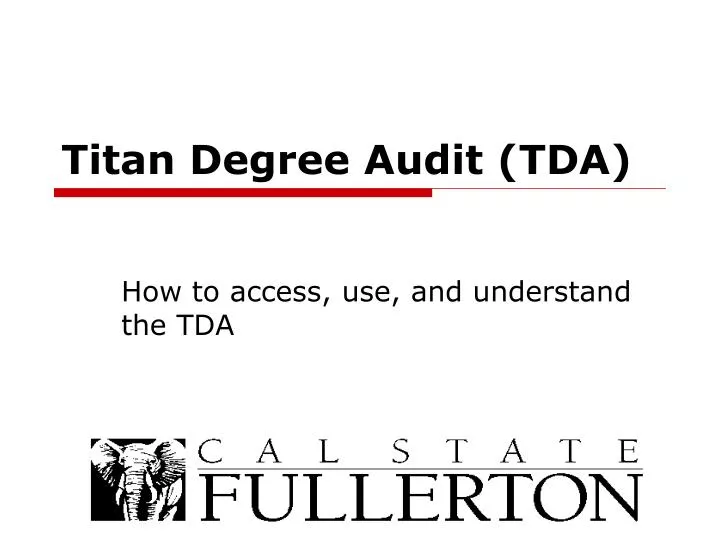 titan degree audit tda