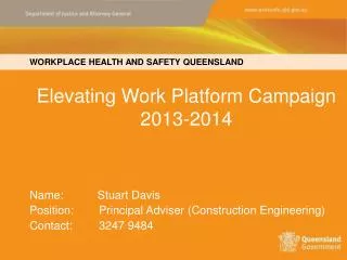 Elevating Work Platform Campaign 2013-2014