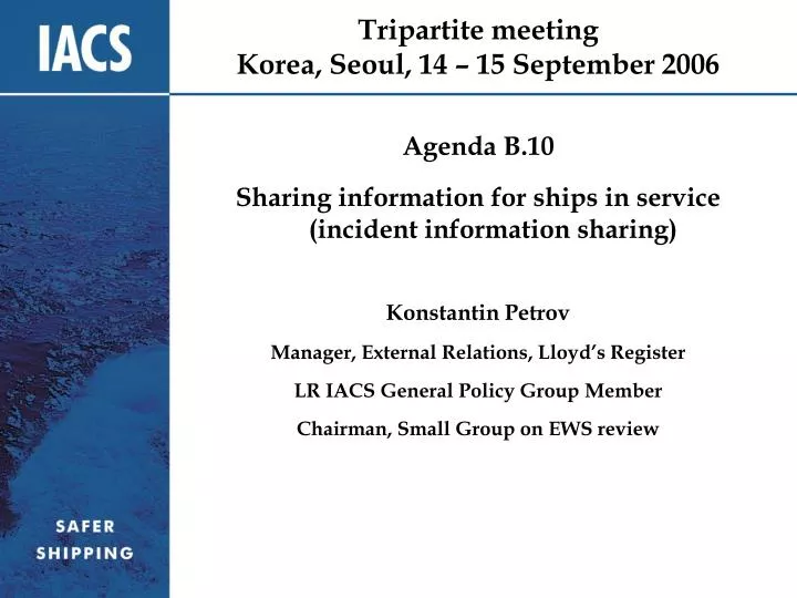 tripartite meeting korea seoul 14 15 september 2006