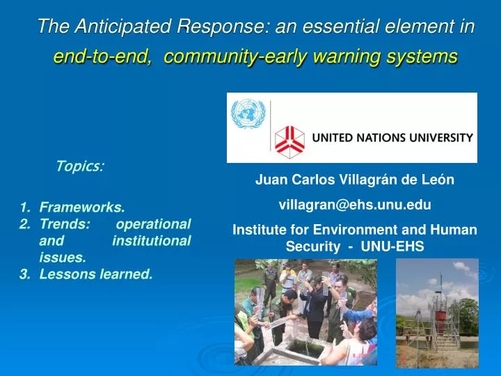the anticipated response an essential element in end to end community early warning systems