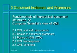 2 Document Instances and Grammars