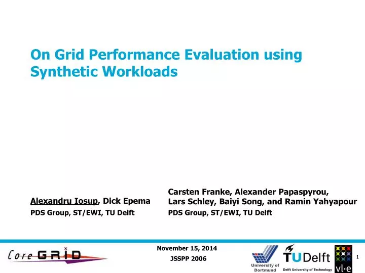 on grid performance evaluation using synthetic workloads