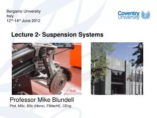 Lecture 2- Suspension Systems