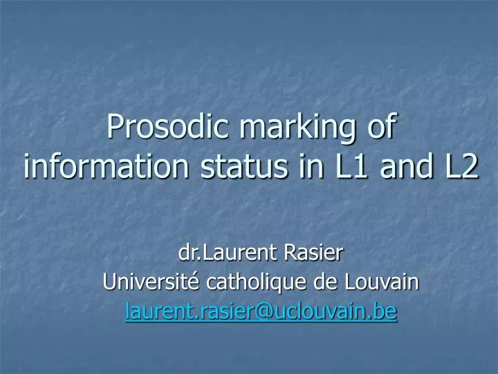 prosodic marking of information status in l1 and l2