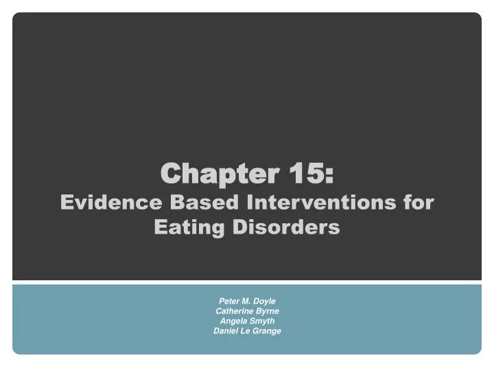 chapter 15 evidence based interventions for eating disorders