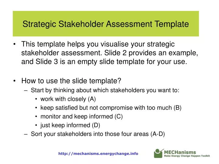 strategic stakeholder assessment template