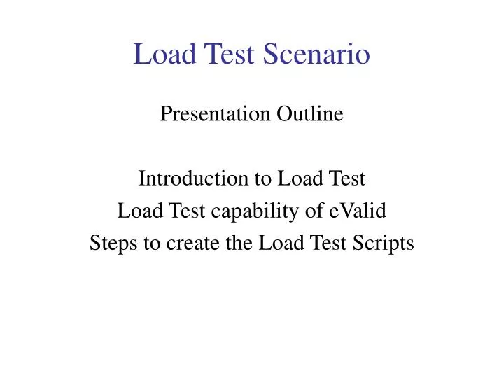 load test scenario