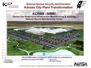 KCRIMS / NSMC Kansas City Responsive Infrastructure Manufacturing &amp; Sourcing