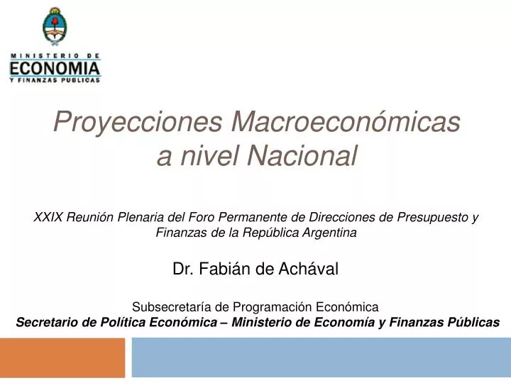 proyecciones macroecon micas a nivel nacional