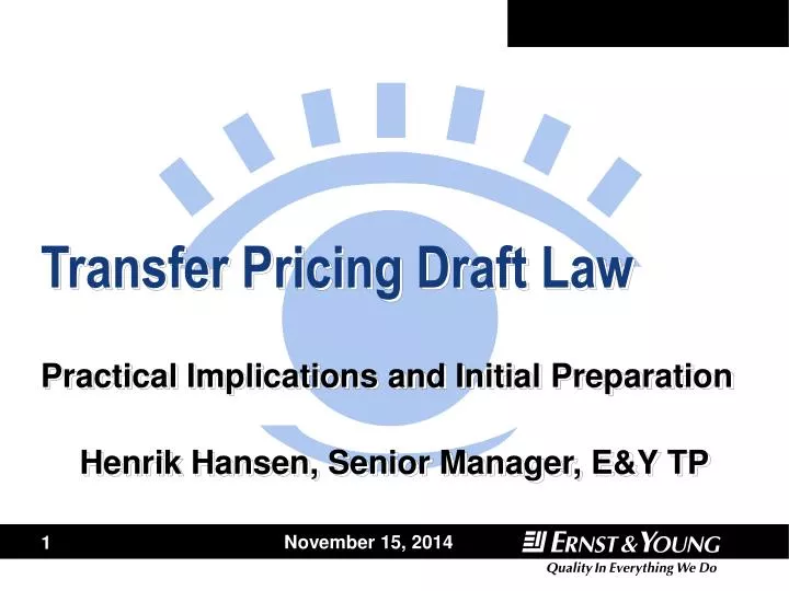 transfer pricing draft law