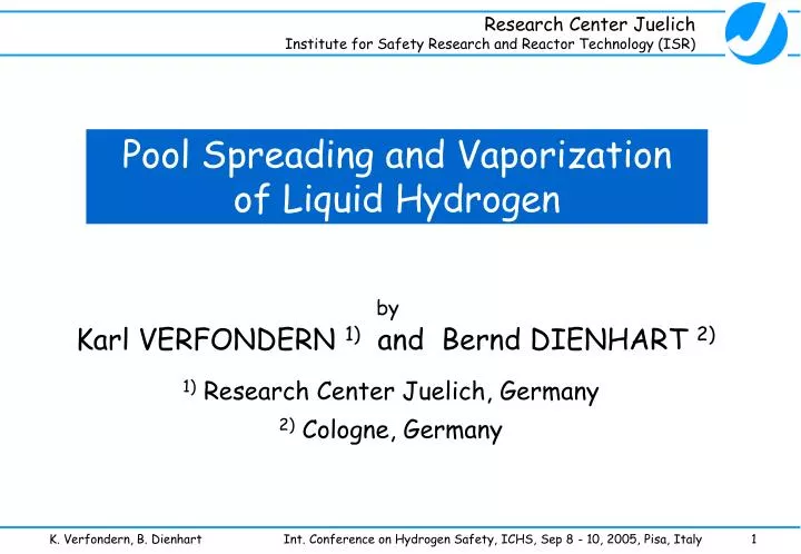 pool spreading and vaporization of liquid hydrogen