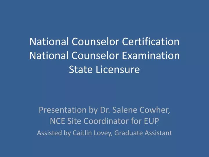 national counselor certification national counselor examination state licensure
