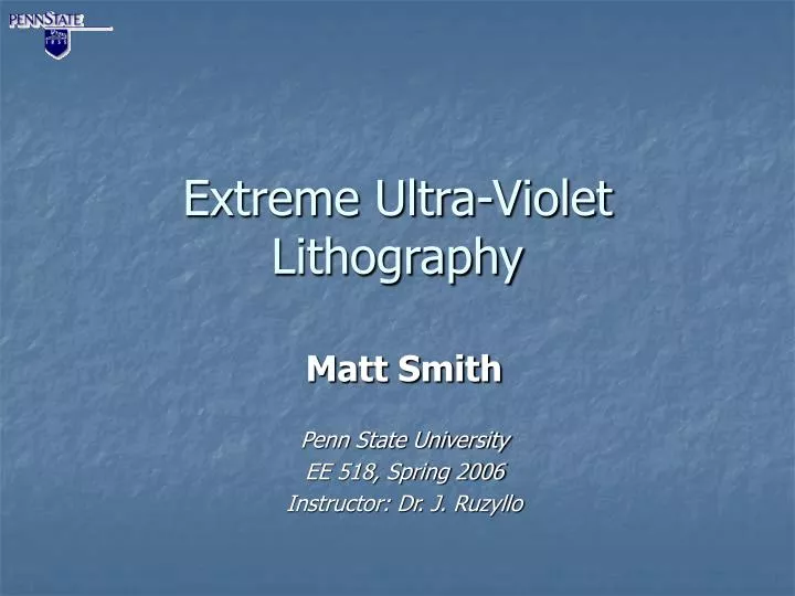 extreme ultra violet lithography