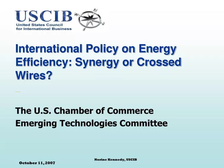 international policy on energy efficiency synergy or crossed wires
