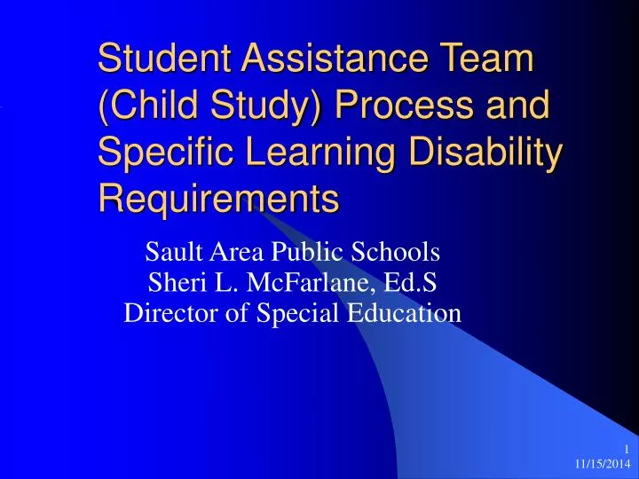 student assistance team child study process and specific learning disability requirements